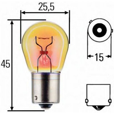 PY21W Heavy Duty 24V 21W Автолампа желтая 8GA006841251 HELLA - купити в магазині запчастин по Україні