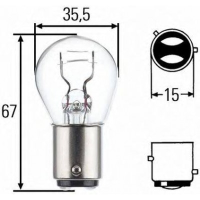 P21/4W 12V21/4W Автолампа 8GD004772121 HELLA - купити в магазині запчастин по Україні