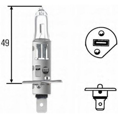 H1 24V 70W Автолампа 8GH002089251 HELLA - купити в магазині запчастин по Україні