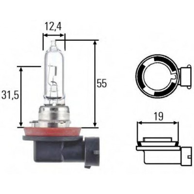 H9 12V 65W Автолампа 8GH008357001 HELLA - купити в магазині запчастин по Україні