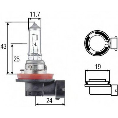 H11 DP (двойной ресурс!) 24V 70W Автолампа (цоколь 8GH008358251 HELLA - купити в магазині запчастин по Україні