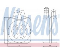 масляный радиатор, двигательное масло NISSENS 90607 90607 NISSENS - купить в магазине запчастей по Украине