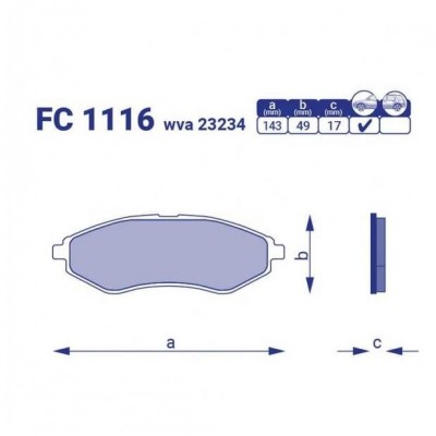 Комплект тормозных колодок, дисковый тормоз FC1116 FRICO - купити в магазині запчастин по Україні