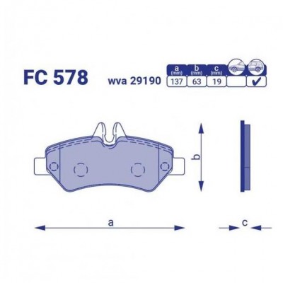 Комплект тормозных колодок, дисковый тормоз FC578 FRICO - купить в магазине запчастей по Украине