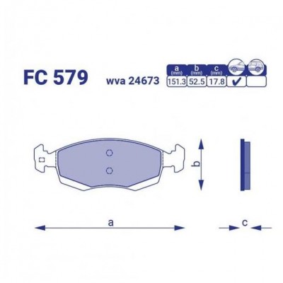Комплект тормозных колодок, дисковый тормоз FC579 FRICO - купить в магазине запчастей по Украине