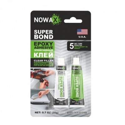 Епоксидний клей SUPER BOND (прозорий) 20g NX48509 NOWAX - купити в магазині запчастин по Україні