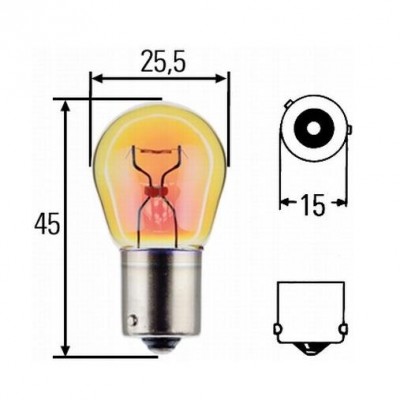 Heavy Duty PY21W 24V21W Автолампа желтая (увелич.  PY21W24VHD MAGNETI MARELLI - купити в магазині запчастин по Україні