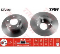 Тормозной диск TRW DF2651 DF2651 TRW - купить в магазине запчастей по Украине