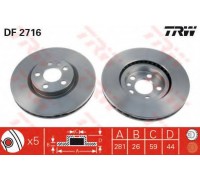 Тормозной диск TRW DF2716 DF2716 TRW - купить в магазине запчастей по Украине