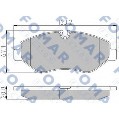 Комплект тормозных колодок, дисковый тормоз FO921581 FOMAR Friction - купить в магазине запчастей по Украине