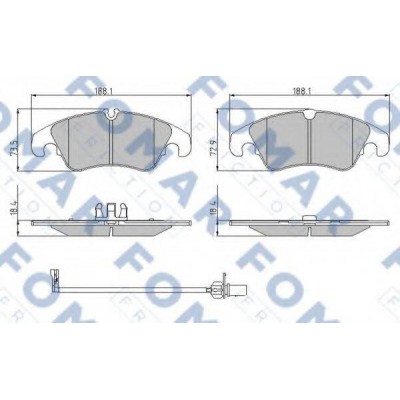 Комплект тормозных колодок, дисковый тормоз FO962281 FOMAR Friction - купить в магазине запчастей по Украине