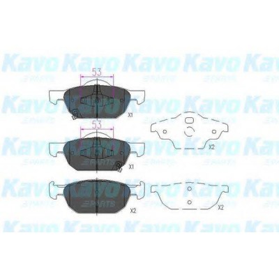 Комплект тормозных колодок, дисковый тормоз KBP2043 KAVO PARTS - купити в магазині запчастин по Україні