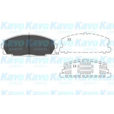 Комплект тормозных колодок, дисковый тормоз KBP9002 KAVO PARTS - купить в магазине запчастей по Украине