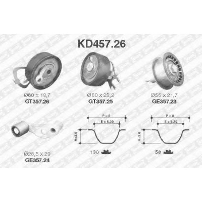 Комплект ремня ГРМ KD45726 SNR - купить в магазине запчастей по Украине