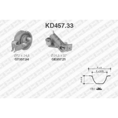 Комплект ремня ГРМ KD45733 SNR - купить в магазине запчастей по Украине