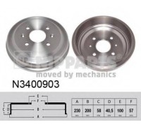Тормозной барабан NIPPARTS N3400903 N3400903 NIPPARTS - купить в магазине запчастей по Украине