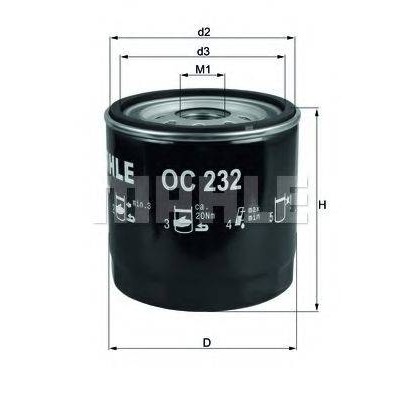 Масляный фильтр OC232 KNECHT - купить в магазине запчастей по Украине