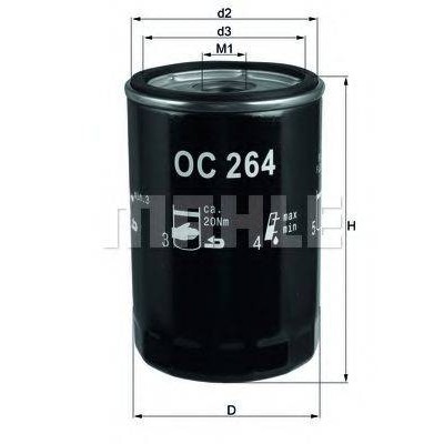 Масляный фильтр OC264 KNECHT - купить в магазине запчастей по Украине