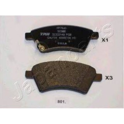 Комплект тормозных колодок, дисковый тормоз PA801AF JAPANPARTS - купити в магазині запчастин по Україні
