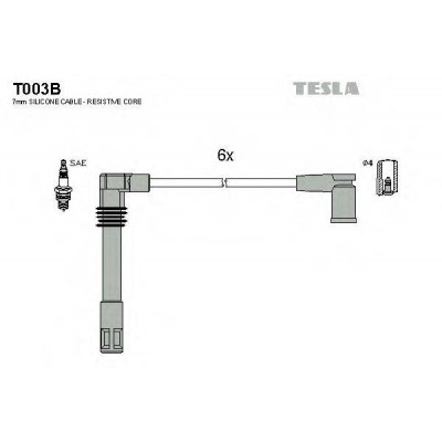 Комплект проводов зажигания T003B TESLA - купить в магазине запчастей по Украине