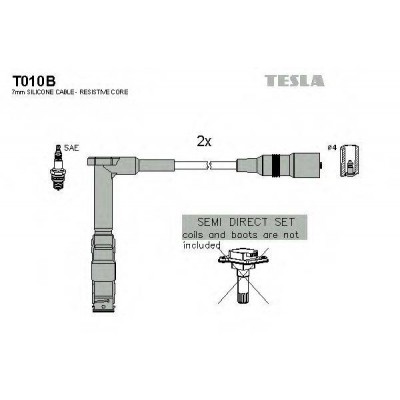 Комплект проводов зажигания T010B TESLA - купить в магазине запчастей по Украине