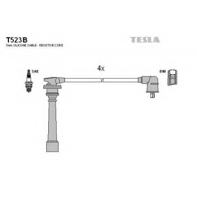 Комплект проводов зажигания T523B TESLA - купить в магазине запчастей по Украине