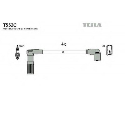 Комплект проводов зажигания T552C TESLA - купить в магазине запчастей по Украине