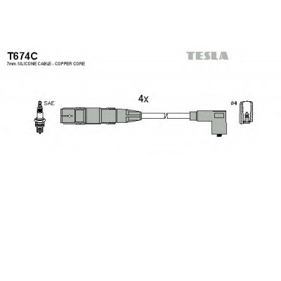 Комплект проводов зажигания T674C TESLA - купить в магазине запчастей по Украине