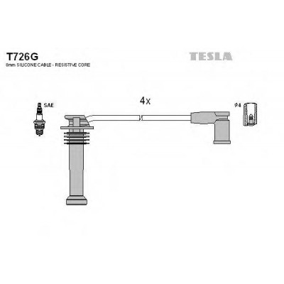 Комплект проводов зажигания T726G TESLA - купить в магазине запчастей по Украине