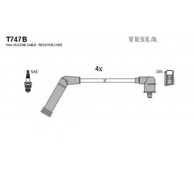Комплект проводов зажигания T747B TESLA - купить в магазине запчастей по Украине