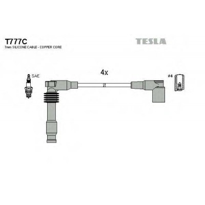 Комплект проводов зажигания T777C TESLA - купить в магазине запчастей по Украине