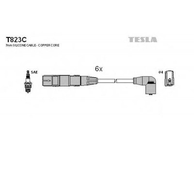 Комплект проводов зажигания T823C TESLA - купить в магазине запчастей по Украине