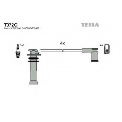 Комплект проводов зажигания T972G TESLA - купить в магазине запчастей по Украине