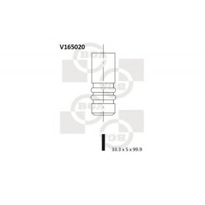Впускной клапан V165020 BGA - купить в магазине запчастей по Украине