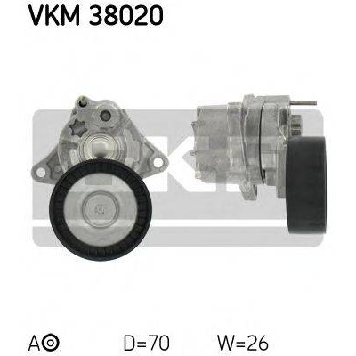 Натяжной ролик, поликлиновойремень VKM38020 SKF - купить в магазине запчастей по Украине