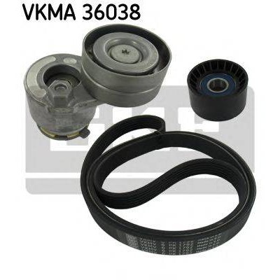 Поликлиновой ременный комплект VKMA36038 SKF - купить в магазине запчастей по Украине